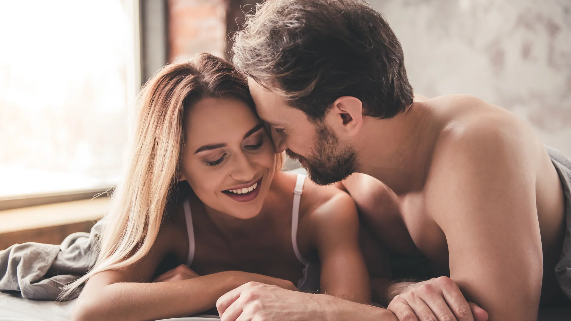 Stylized adult couple representing confidence and intimacy